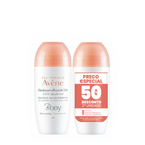 Avène Body Deodorant Roll-On 50ml DUO 50% 2UN