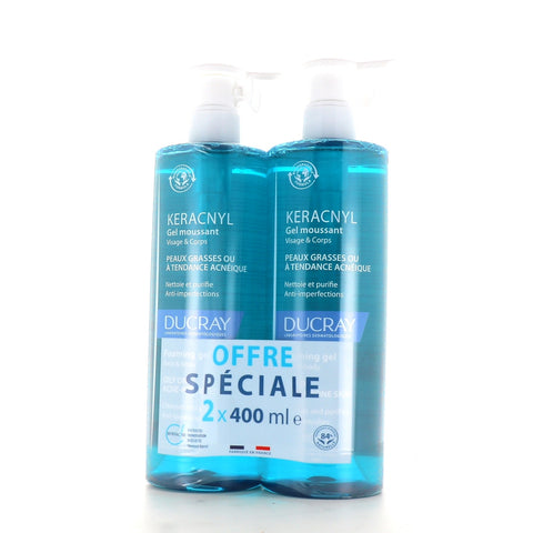 Ducray Keracnyl Duo Gel Moussant 2x400ml