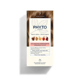 Products PhytoColor 7 Blonde - Complete set containing a 50ml revealing milk, coloring cream 50ml, Phytocolor Mask 12 ml, an information leaflet and a pair of gloves.